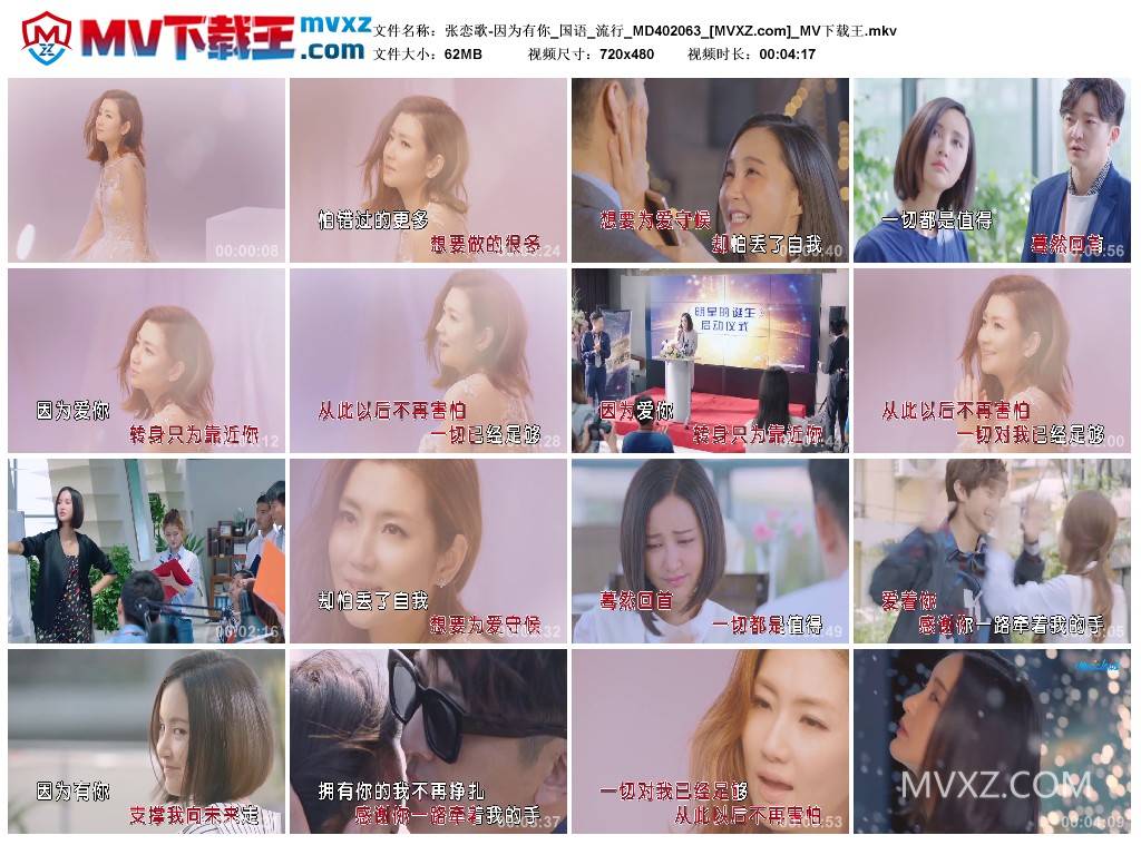 张恋歌-因为有你_国语_流行_MD402063